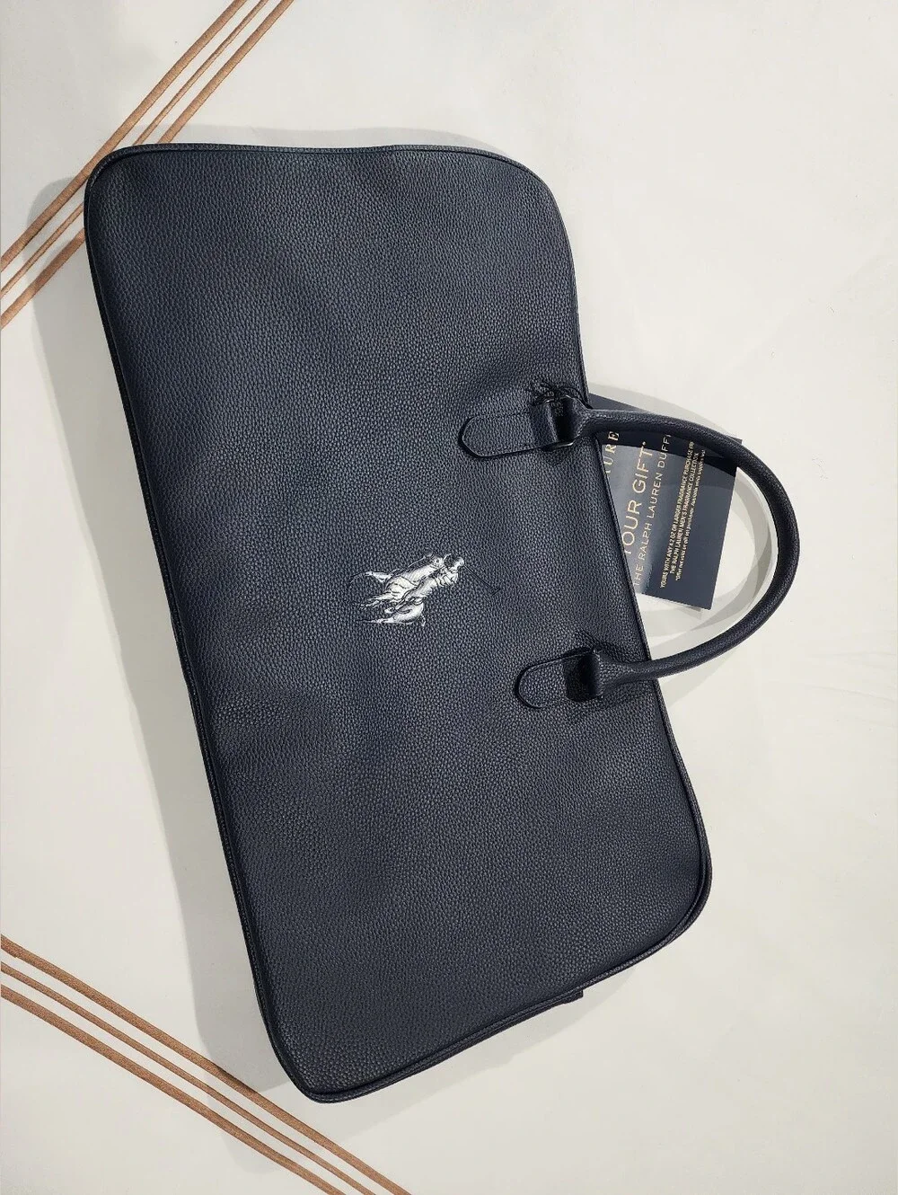 Ralph Lauren Navy Duffle Shoulder Bag, Gym Travel Weekender Bag